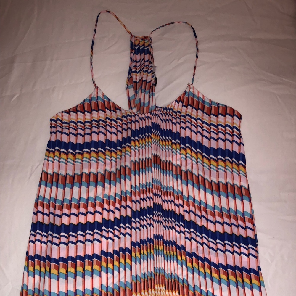 Racer back, patterned tank top